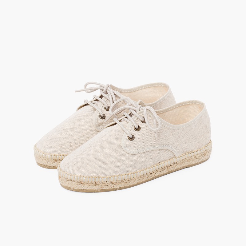 Bluchers Linho Sola Alpargata Bluchers Linho com Sola Esparto